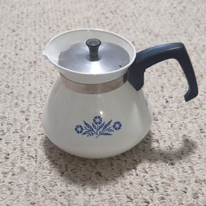 White and Blue Floral Coffee Pot